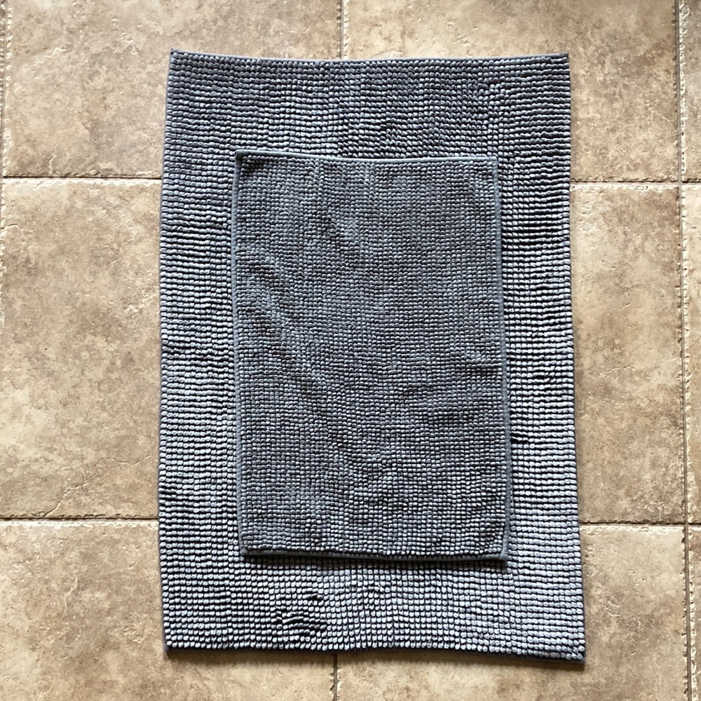 IKEA bathroom rug bath mat set - TOFTBO + BADAREN gray - machine washable